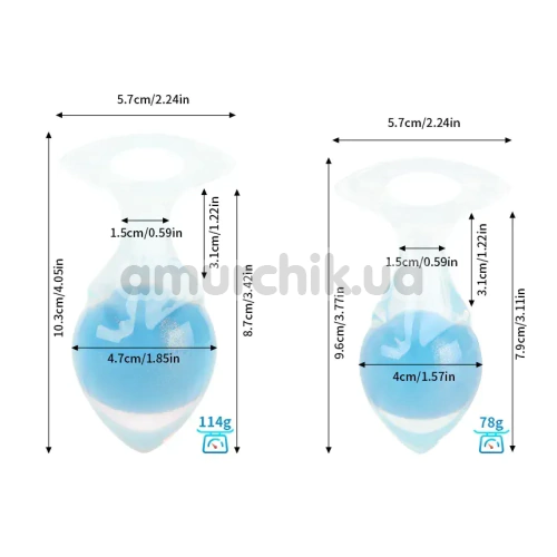 Анальная пробка Univibe Glow-In-Dark Smooth S, голубая