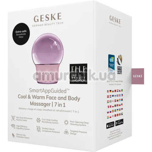 Масажер для обличчя та тіла Geske Cool & Warm Face and Body Massager 7 in 1, світло-рожевий