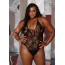 Боди Leg Avenue Floral Lace Deep-V Teddy, черное - Фото №10