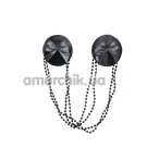 Украшения для сосков Nipple Covers and Chains, черные - Фото №1