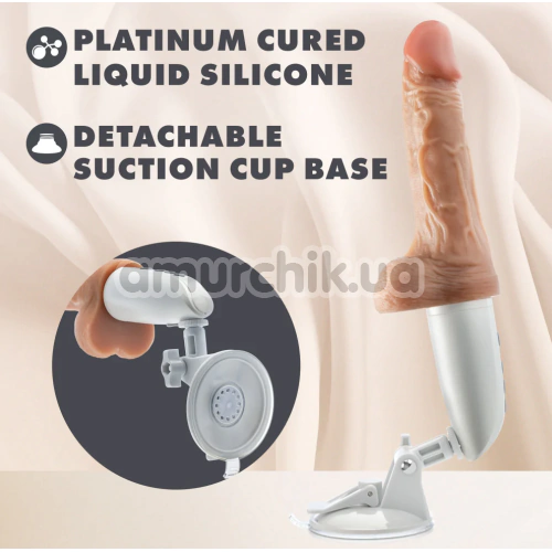 Вибратор с толчками и подогревом Dr. Skin Silicone Dr. Hammer 7, телесный