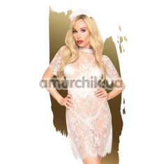 Комплект Penthouse Lingerie Poison Cookie, белый: платье + трусики-стринги + украшение - Фото №1