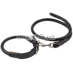 Ошейник с поводком Behave! Luxury Fetish Sexy Slave Collar & Leash, чёрный - Фото №1