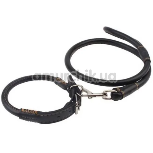 Ошейник с поводком Behave! Luxury Fetish Sexy Slave Collar & Leash, чёрный - Фото №1