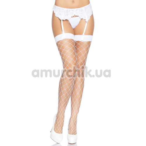 Чулки Leg Avenue Fence Net Thigh High, белые