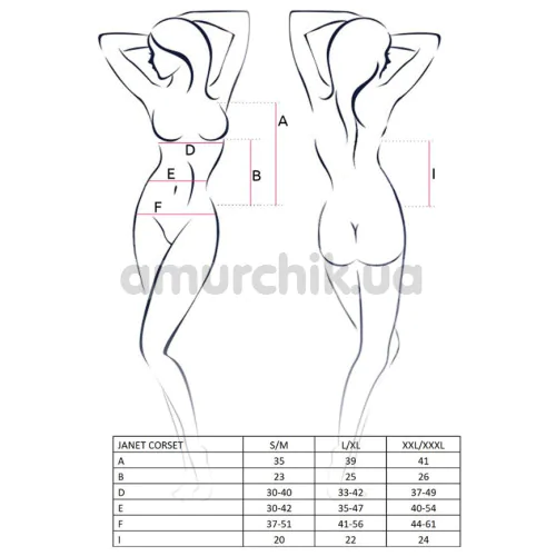 Комплект Passion Free Your Senses Janet Corset, белый: корсет + трусики-стринги