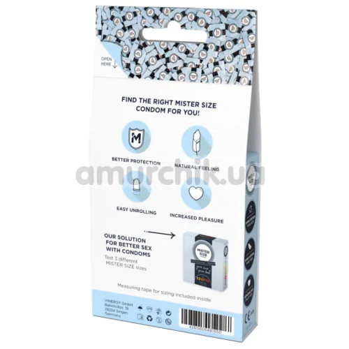 Mister Size Test Set 53 57 60 + Measuring Tape, 3 шт