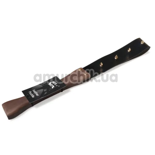 Шлепалка с шипами Art of Sex BDSM Strong Leather Paddle, коричнево-черная