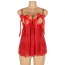 Комплект Star Night Bow-Knot Hollow Out Babydoll Set, красный: пеньюар + трусики - Фото №4