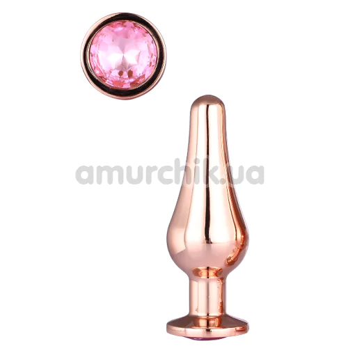 Анальна пробка з рожевим кристалом Gleaming Love Small Pleasure Plug, рожева