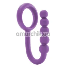 Эрекционное кольцо со стимулятором простаты Ball Cinch With Anal Bead, фиолетовое - Фото №1