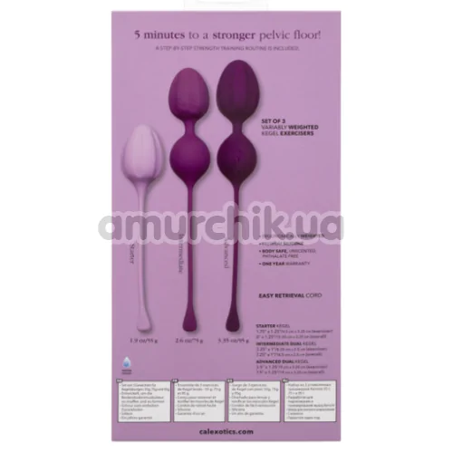 Набір вагінальних кульок Tighten & Tone Kegel Training, фіолетовий