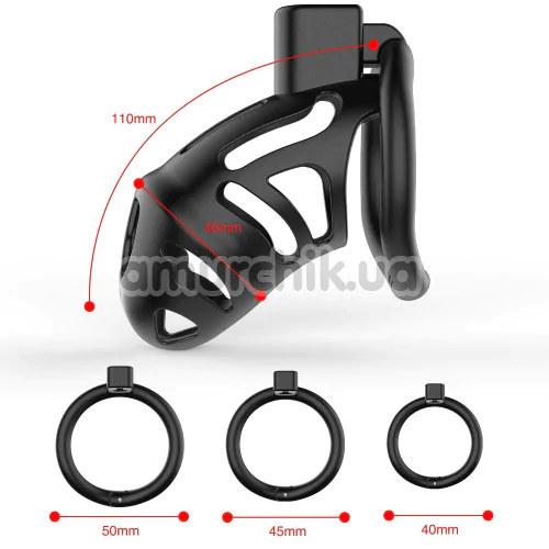 Пояс верности Lockink Sevanda Plastic Penis Chastity Cage, черный