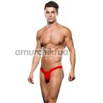 Трусы-стринги мужские Microfiber Zip Up Low-Rise Thong, красные - Фото №1