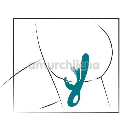 Вибратор Sweet Smile Rabbit Vibrator With Thrust Function And G-Spot Stimulation, бирюзовый