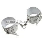 Фіксатори для ніг sLash Leather Double Fix Leg Cuffs, білі - Фото №1