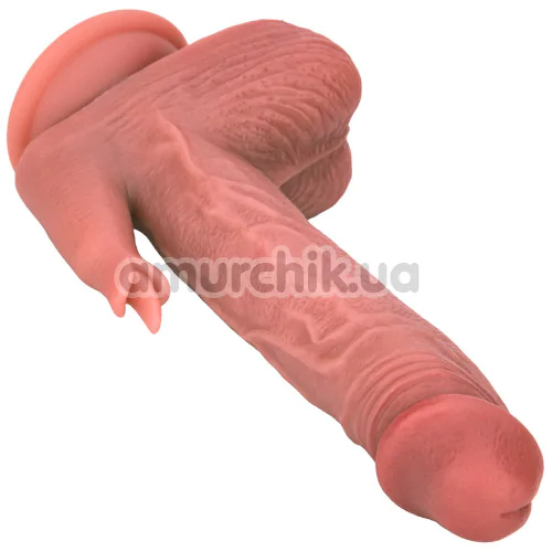 Вібратор з поштовхами, ротацією і підігрівом Natural Play Thrusting Dildo With Swing Motion And Heating D7, тілесний