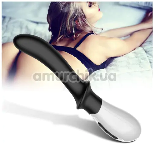 Вібратор з підігрівом FoxShow Silicone Prostate and G-spot Massager, чорний