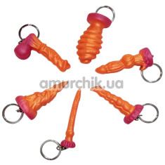 Брелок у вигляді пеніса Univibe в асортименті, рожево-помаранчевий - Фото №1