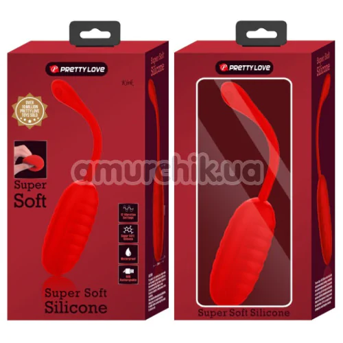 Віброяйце Pretty Love Kirk Super Soft Silicone, червоне