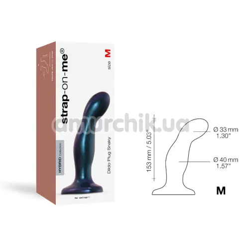 Фаллоимитатор Strap-On-Me Dildo Plug Snaky M, синий