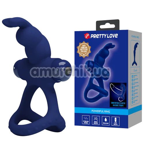 Віброкільце для члена Pretty Love Passionate Figgy, синє