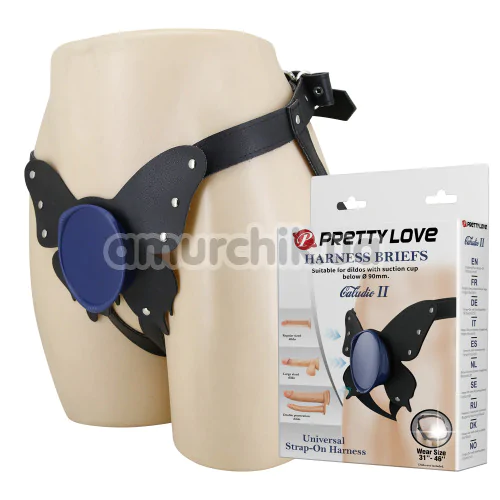 Трусики для страпона Pretty Love Harness Briefs Caludio II, черные