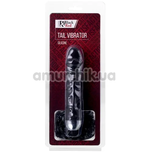 Вибратор с флоггером Black&Red Tail Vibrator, черный
