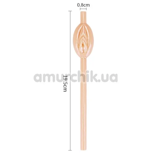 Трубочки для напитков LoveToy Jokes&Parties Pussy Straws - телесные, 9 шт