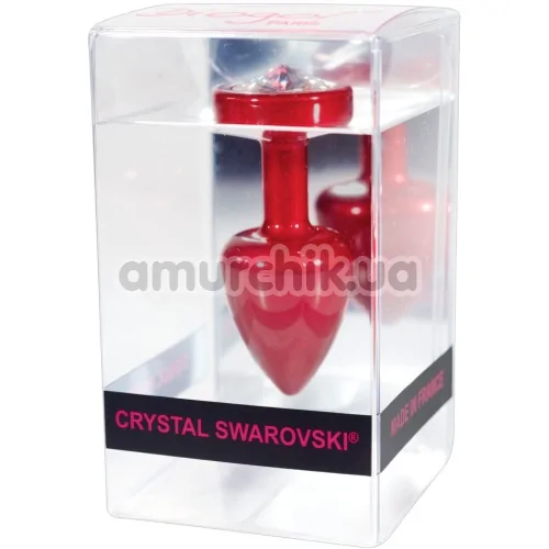 Анальна пробка з блакитним кристалом SWAROVSKI Anni, червона