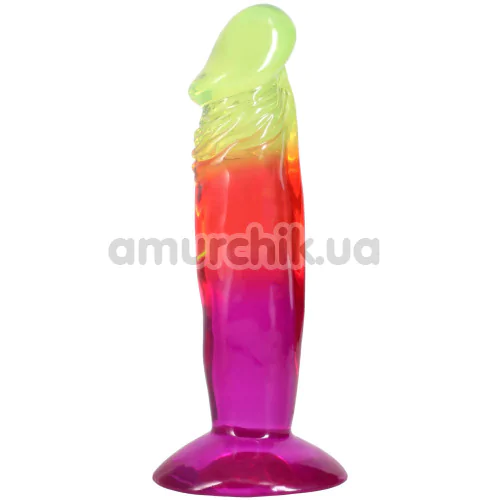 Фалоімітатор Doc Johnson Crystal Jellies Classic Dong 6.5, різнокольоровий - Фото №1