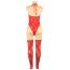 Комплект Star Night Sexy Sleeveless Floral Lace Set, красный: боди + чулки - Фото №5
