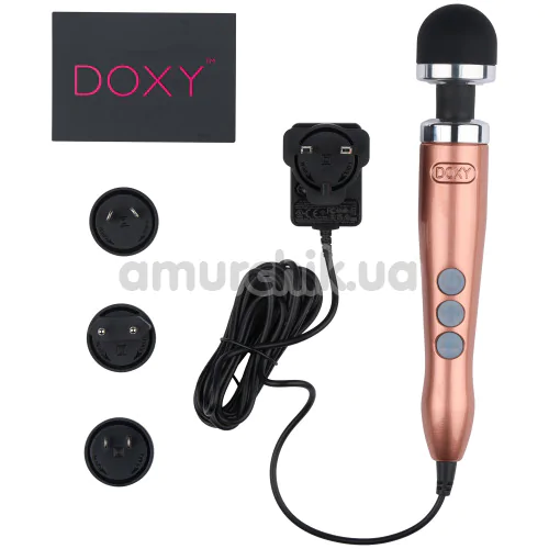Універсальний вібромасажер Doxy Die Cast 3, рожево-золотий