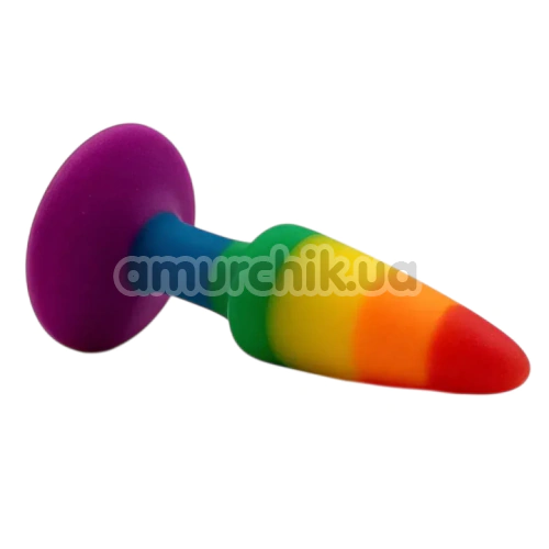 Анальная пробка Alume Silicone Pride Plug М, радужная