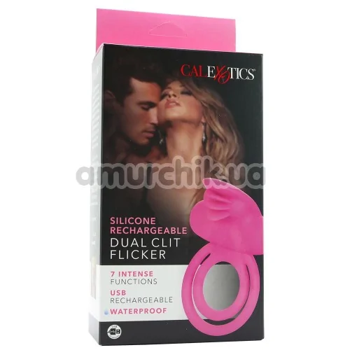 Віброкільце Dual Clit Flicker, рожеве