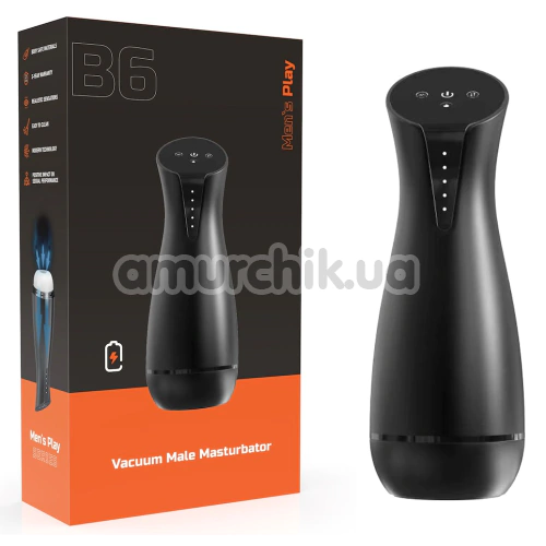 Мастурбатор з вібрацією і підігрівом Men's Play Vacuum Male Masturbator B6, чорний