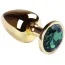 Анальна пробка із зеленим кристалом SWAROVSKI Gold Emerald Big, золота