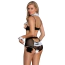 Костюм покоївки Star Night Maid Lace Open Set, чорно-білий: бюстгальтер + трусики + чокер + манжети - Фото №2