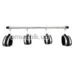 Фиксаторы для рук и ног DS Fetish Metal Ankle And Hand Spreader Bar, серо-черные - Фото №1