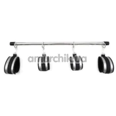 Фіксатори для рук і ніг DS Fetish Metal Ankle And Hand Spreader Bar, сіро-чорні - Фото №1