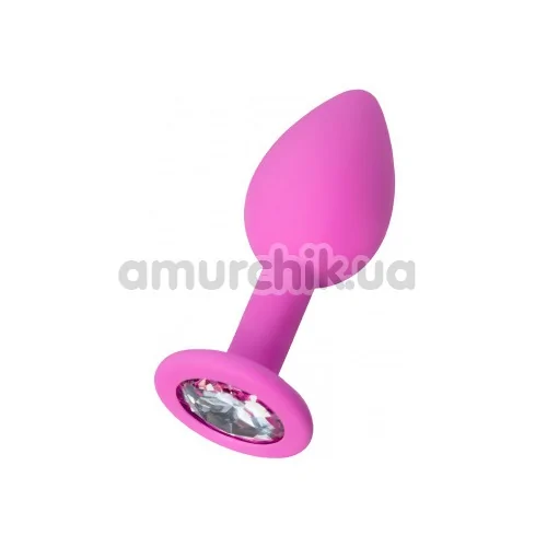 Анальна пробка з прозорим кристалом ToDo Anal Plug Brilliant M, рожева - Фото №1