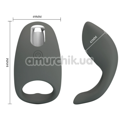 Віброкільце для члена Pretty Love Gemma, сіре