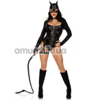 Костюм кошечки Leg Avenue Fierce Feline, черный: боди + маска + пояс с гартером - Фото №1
