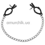 Затискачі для сосків Sextreme Kette Mit Plastikklemmen, срібні - Фото №1