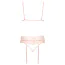 Комплект Kissable Lace Lingerie Set, розовый: бюстгальтер + трусики-стринги + пояс для чулок - Фото №4