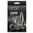 Набор анальных пробок с черным кристаллом Rear Assets 2pc Tapered Metal Plug Kit, черный - Фото №3