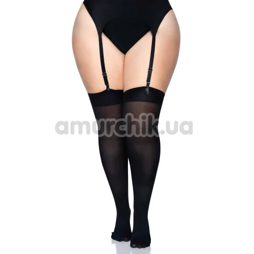 Панчохи Leg Avenue Opaque Nylon Thigh High Stockings, чорні