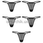 Набір з 5 трусиків Obsessive Violami, чорний - Фото №1