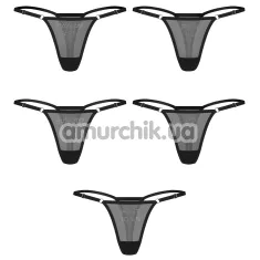 Набор из 5 трусиков Obsessive Violami, черный - Фото №1