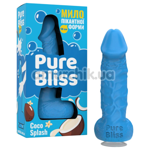 Мило у вигляді пеніса з присоскою Pure Bliss Big Coco Splash - кокос, блакитне